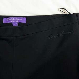 Ralph Lauren Collection Janet Women’s Pants XL Black Leather Trim Italy